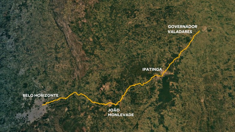 Trecho sinuoso da BR-381/MG em Minas Gerais