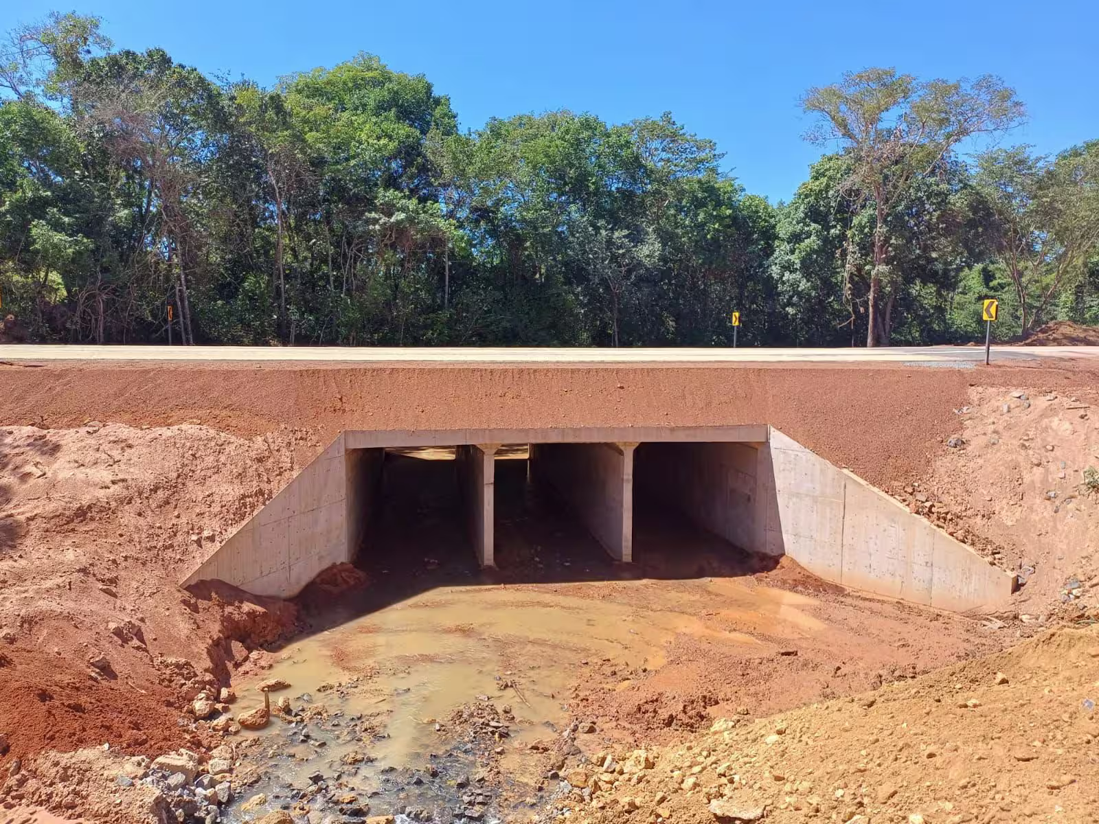 Trecho da BR-414 em Goiás após obras emergenciais em Vila Propício
