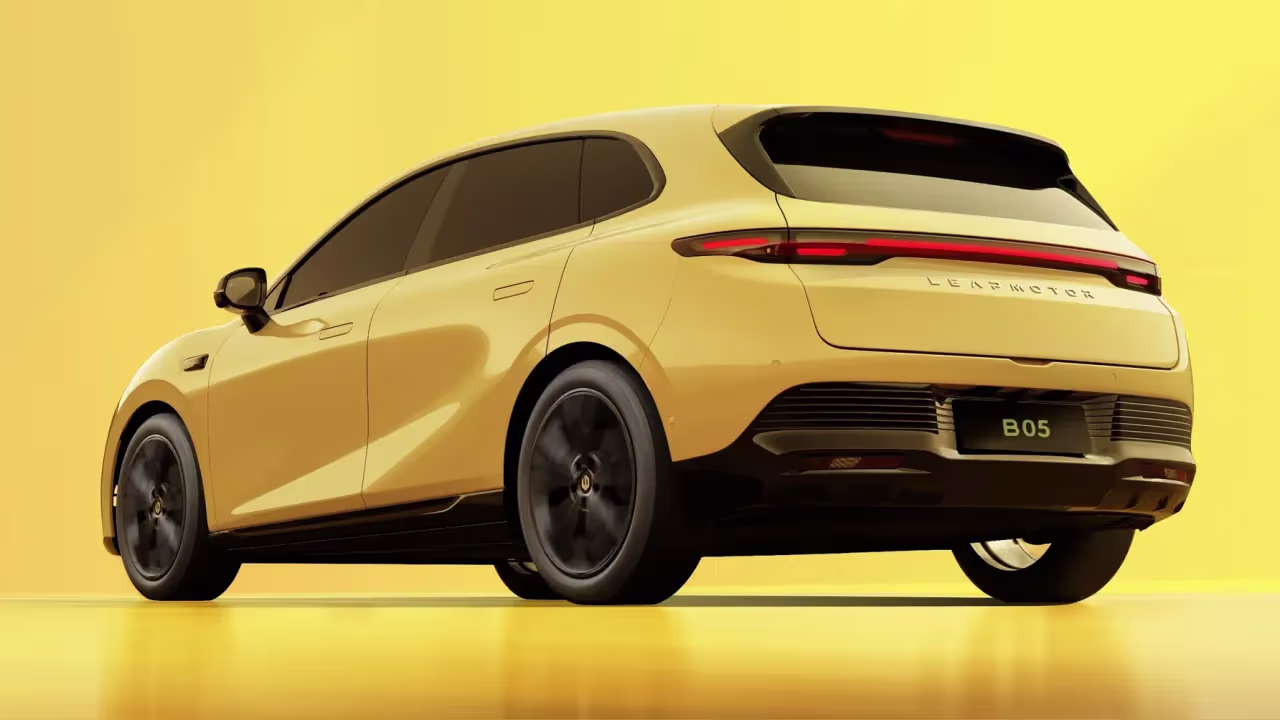 Traseira amarela do Leapmotor B05