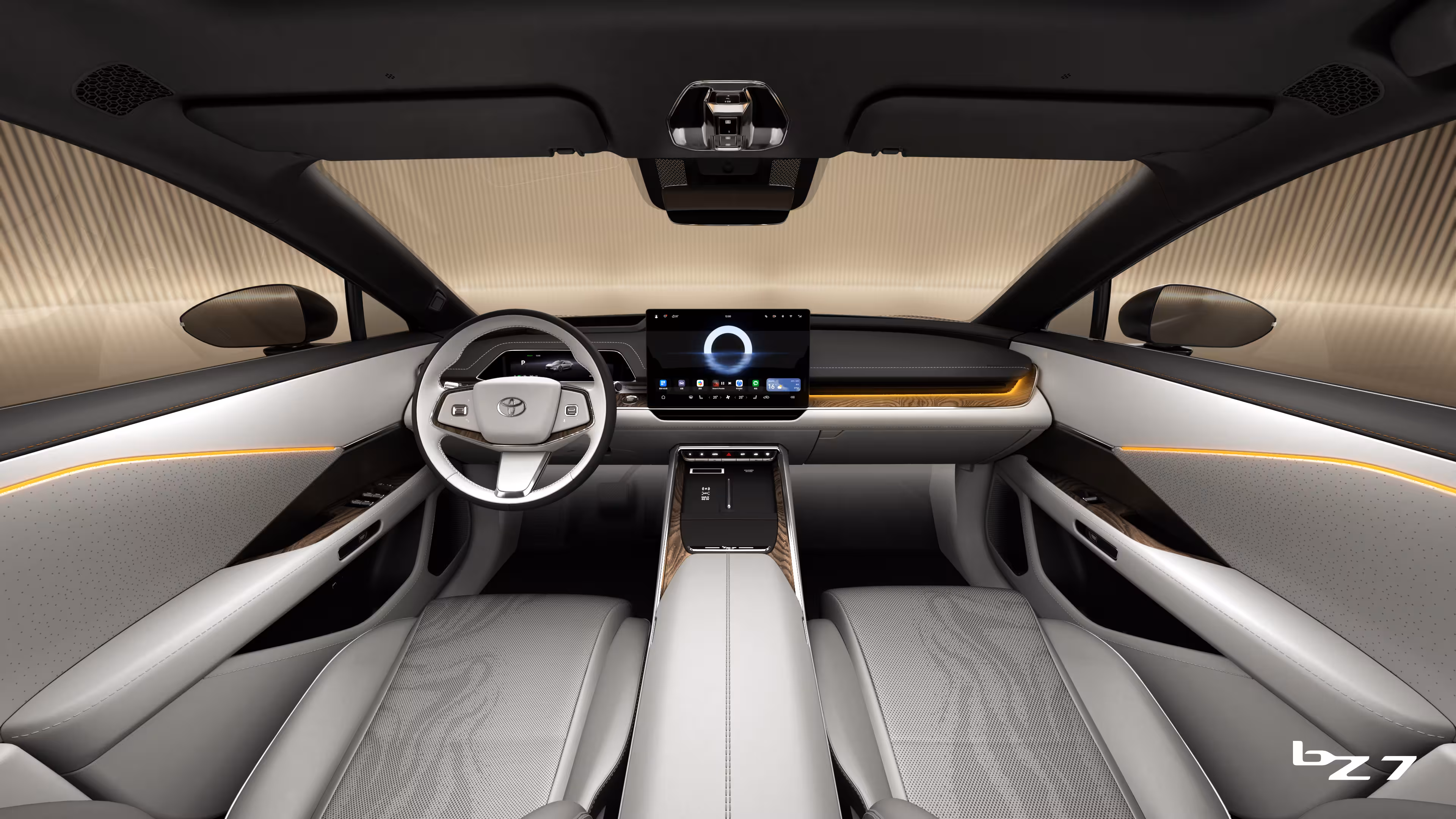 Interior tecnológico do Toyota bZ7