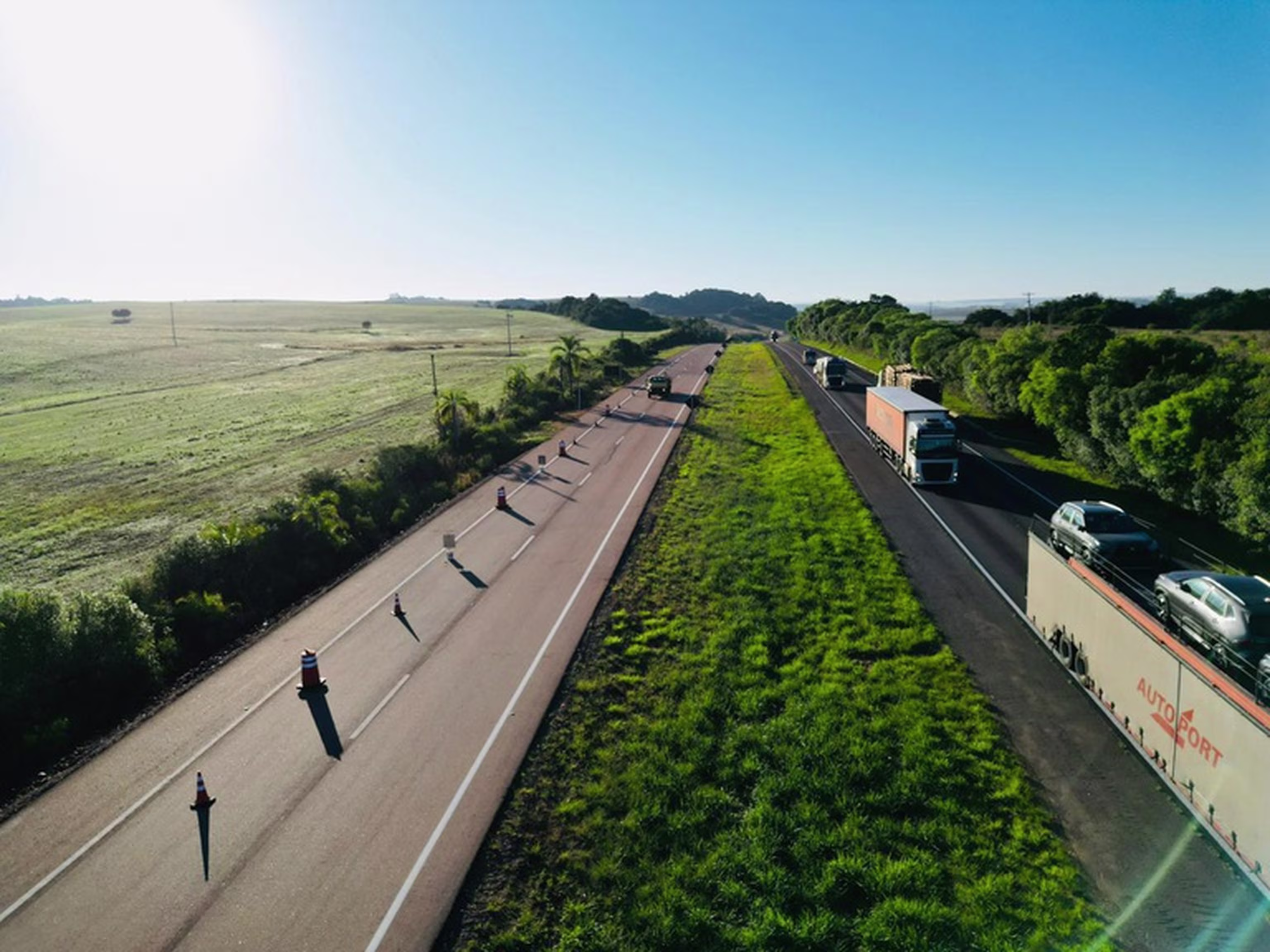 Trecho duplicado da BR-290 no Rio Grande do Sul durante entrega oficial em Pantano Grande