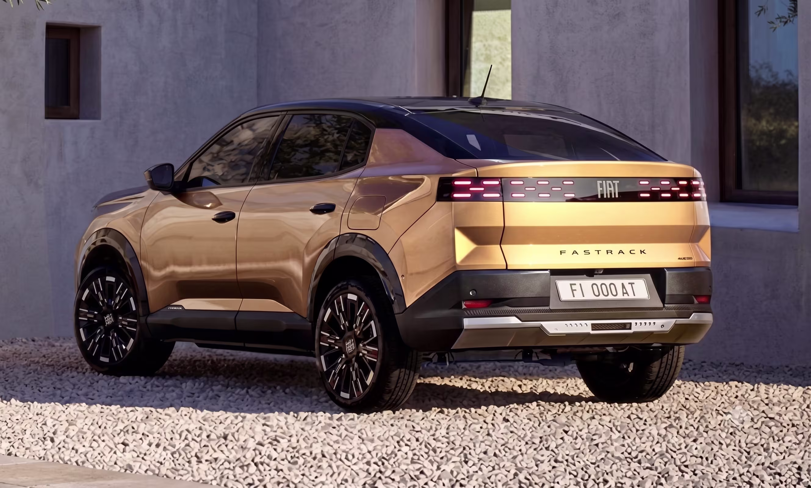 Fiat Grizzly Fastback traseira amarela.